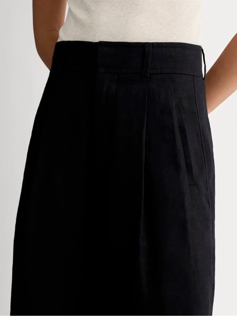 Everlane The Linen Way-High Drape Pant Black Wide Leg Classic Trousers Sz 6 NWT